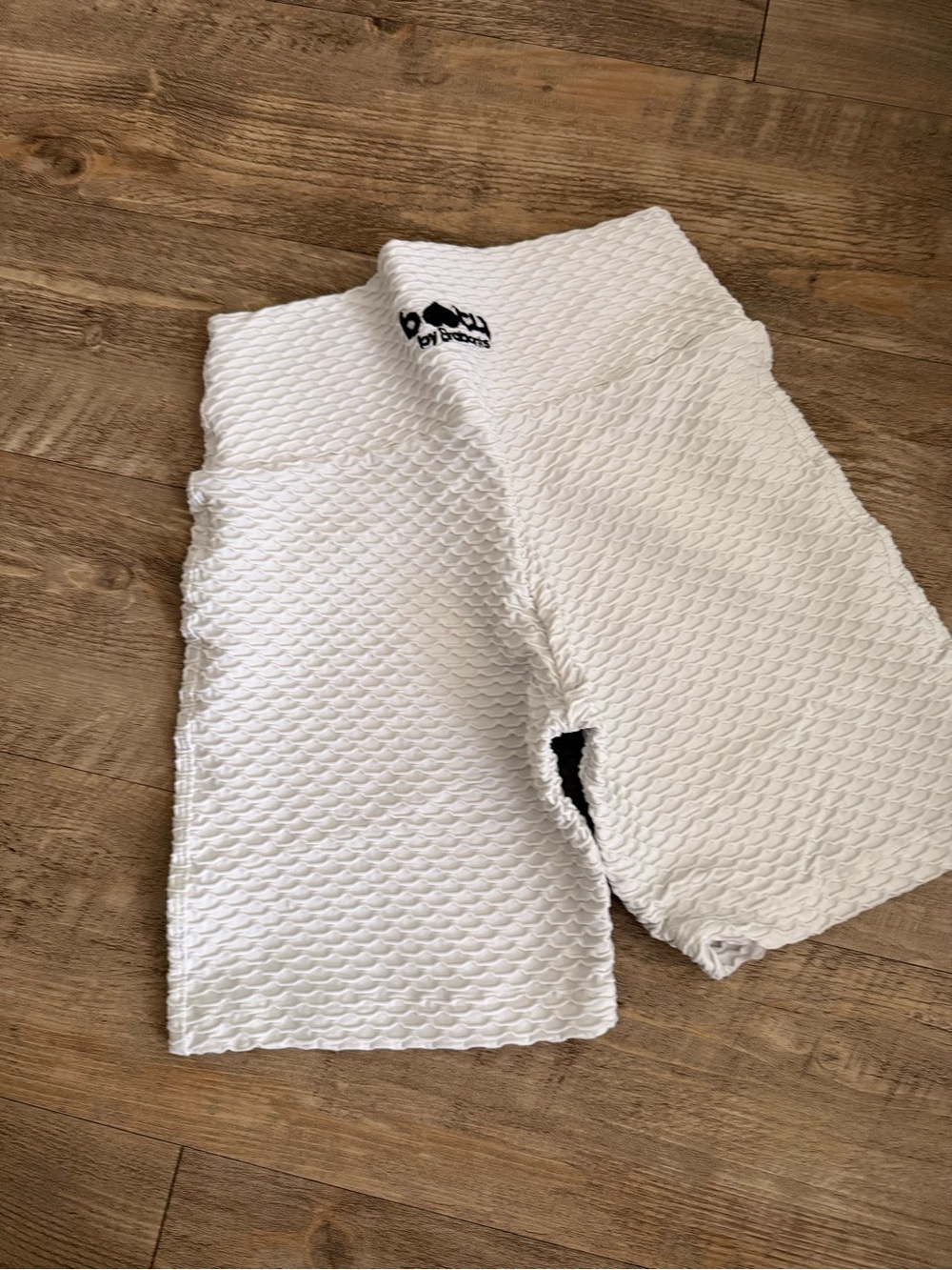 BBB White Croco Biker Shorts